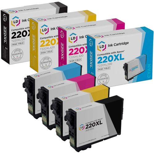  LD Products LD Remanufactured Ink Cartridge Replacements for Epson 220XL High Yield (Black, Cyan, Magenta, Yellow, 4-Pack)