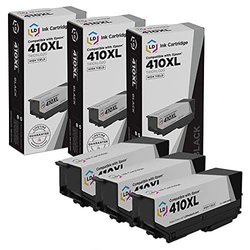  LD Products Remanufactured Ink Cartridge Replacement for Epson 410XL ( Black , 3-Pack )
