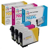 LD Products Remanufactured Ink Cartridge Replacements for Epson 702XL High Yield (T702XL220 Cyan, T702XL320 Magenta, T702XL420 Yellow, 3-Pack) for use in WF-3720, WF-3730, WF-3733