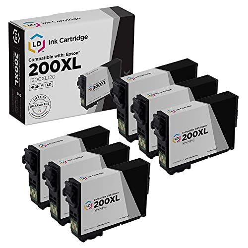  LD Products LD Remanufactured Ink Cartridge Replacements for Epson 200 200XL High Yield (Black, 6-Pack)