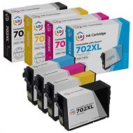 LD Products LD Remanufactured Ink Cartridge Replacements for Epson 702XL High Yield (Black, Cyan, Magenta, Yellow, 4-Pack)