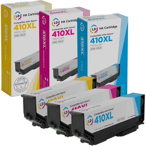  LD Products Remanufactured Ink Cartridge Replacement for Epson 410 410XL High Yield (Cyan, Magenta, Yellow, 3-Pack) for use in Expression XP-530, XP-630, XP-635, XP-640, XP-830