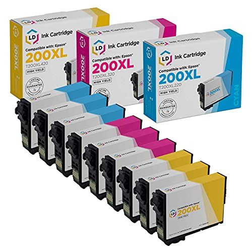  LD Products Compatible Ink Cartridge Replacements for Epson 200XL 200 XL High Yield (3 Cyan, 3 Magenta, 3 Yellow, 9-Pack)