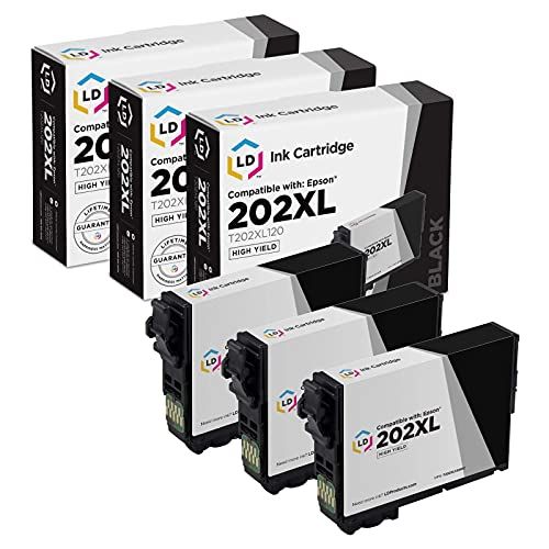 LD Products LD Remanufactured Ink Cartridge Replacements for Epson 202XL T202XL120-S High Yield (Black, 3-Pack)