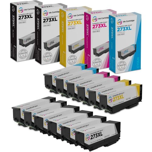  LD Products Remanufactured Ink Cartridge Replacements for Epson 273XL High Yield (4 Black, 2 Cyan, 2 Magenta, 2 Yellow, 2 Photo Black, 12-Pack) for use in XP Expression XP-520, XP-
