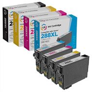 LD Products LD Remanufactured Ink Cartridge Replacements for Epson 288XL High Yield (1 Black, 1 Cyan, 1 Magenta, 1 Yellow, 4-Pack)