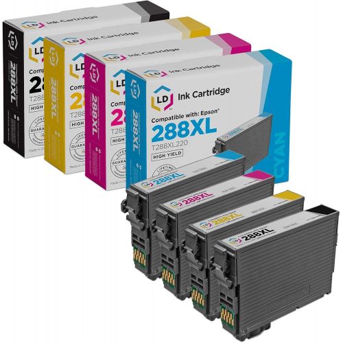  LD Products LD Remanufactured Ink Cartridge Replacements for Epson 288XL High Yield (1 Black, 1 Cyan, 1 Magenta, 1 Yellow, 4-Pack)