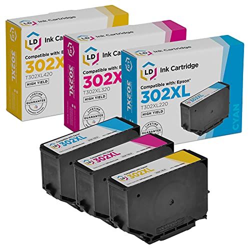  LD Products LD Remanufactured Ink-Cartridge Replacements for Epson 302XL High Yield (Cyan, Magenta, Yellow, 3-Pack)