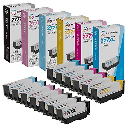  LD Products LDⓒ Remanufactured Epson T277XL / T277 / 277 Set of 13 HY Ink Cartridges (3 Black, 2 Cyan, 2 Magenta, 2 Yellow, 2 Lt. Cyan, 2 Lt. Magenta) for Expression XP-850, XP-860, XP-950 & X