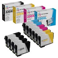 LD Products LD Remanufactured Ink Cartridge Replacements for Epson 220XL High Yield (4 Black, 2 Cyan, 2 Magenta, 2 Yellow, 10-Pack)