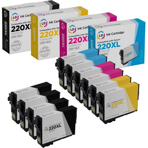  LD Products LD Remanufactured Ink Cartridge Replacements for Epson 220XL High Yield (4 Black, 2 Cyan, 2 Magenta, 2 Yellow, 10-Pack)