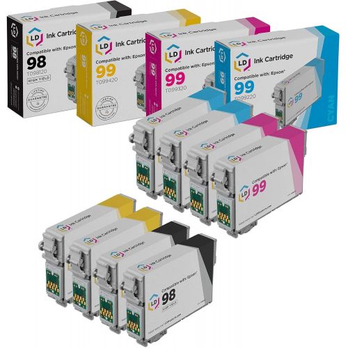  LD Products LD Remanufactured Ink Cartridge Replacements for Epson 98 & Epson 99 (2 Black, 2 Cyan, 2 Magenta, 2 Yellow, 8-Pack)