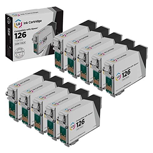  LD Products LD Remanufactured Ink Cartridge Replacement for Epson 126 T126120 (Black, 10-Pack)