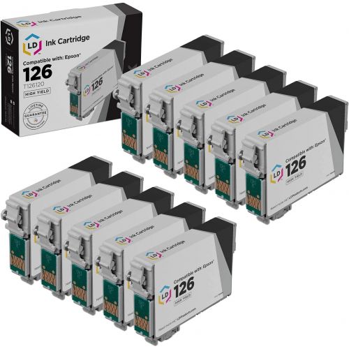  LD Products LD Remanufactured Ink Cartridge Replacement for Epson 126 T126120 (Black, 10-Pack)