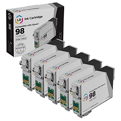  LD Products LD Remanufactured Ink Cartridge Replacement for Epson 98 T098120 High Yield (Black, 5-Pack)