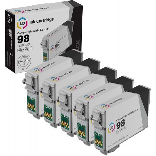  LD Products LD Remanufactured Ink Cartridge Replacement for Epson 98 T098120 High Yield (Black, 5-Pack)