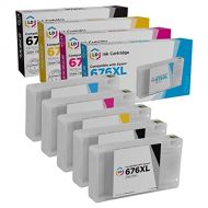 LD Products LD Remanufactured Ink Cartridge Replacements for Epson 676XL High Yield (2 Black, 1 Cyan, 1 Magenta, 1 Yellow, 5-Pack)
