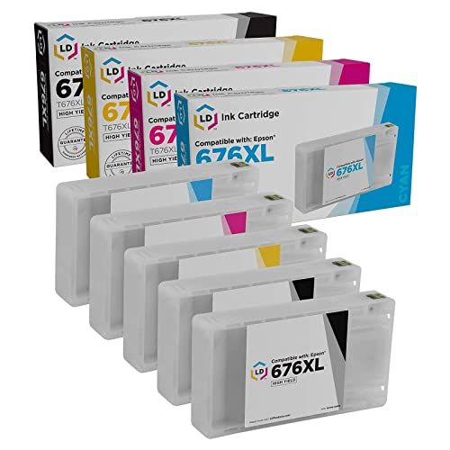  LD Products LD Remanufactured Ink Cartridge Replacements for Epson 676XL High Yield (2 Black, 1 Cyan, 1 Magenta, 1 Yellow, 5-Pack)