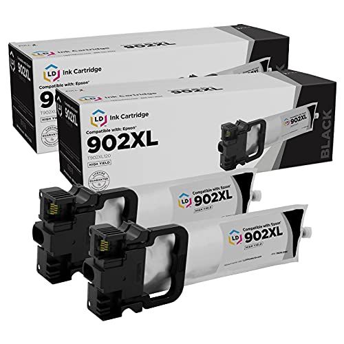  LD Products LD Remanufactured Ink Cartridge Replacement for Epson 902XL T902XL120 High Capacity (Black, 2-Pack)