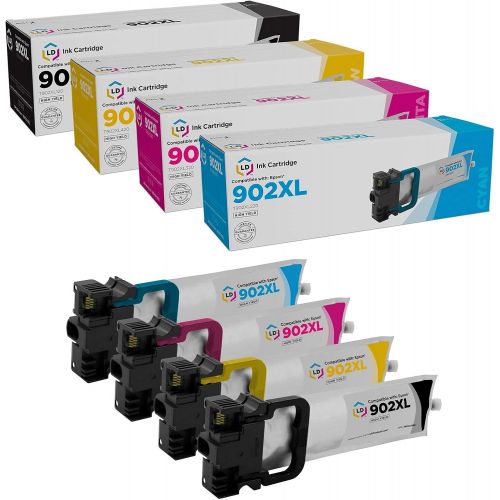  LD Products LD Remanufactured Ink Cartridge Replacements for Epson 902XL High Capacity (Black, Cyan, Magenta, Yellow, 4-Pack)