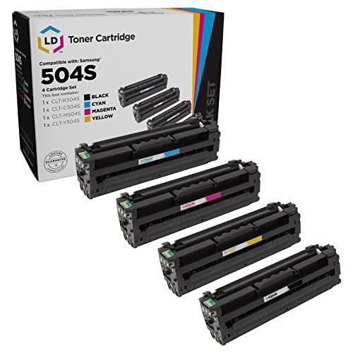  LD Products LD Compatible Toner Cartridge Replacement for Samsung CLT-504S Series (Black, Cyan, Magenta, Yellow, 4-Pack)