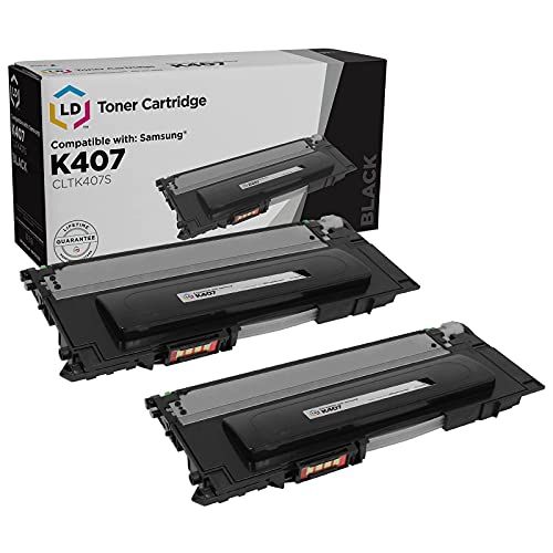  LD Products LD Compatible Toner Cartridge Replacement for Samsung K407 CLT-K407S (Black, 2-Pack)
