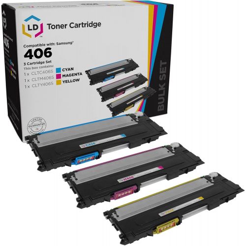  LD Products LD Compatible Toner Cartridge Replacements for Samsung CLT-406S Series (Cyan, Magenta, Yellow, 3-Pack)