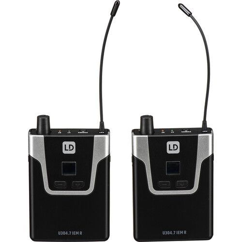  LD Systems U304.7 IEM TWIN Wireless In-Ear Monitoring System with Two Receivers and Earphones (470 to 490 MHz)
