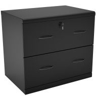 LDE Hanging File Cabinet Drawer Organizer Lateral File Cabinet 2 Drawer With Hutch Contemporary Letter Legal Size Lock File Modern Office Locking Filing Cabinet Accents Storage Black &