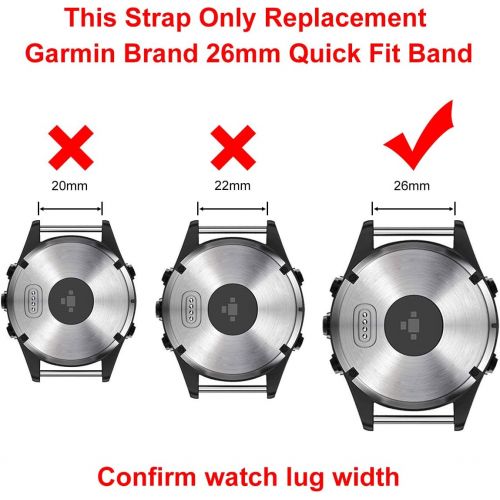  [아마존베스트]LDFAS Fenix 6X/5X Plus Band, 26mm Titanium Metal Quick Release Easy Fit Watch Strap with Double Button Clasp Compatible for Garmin Fenix 6X/6X Pro/5X/5X Plus/3/3HR Smartwatch, Blac