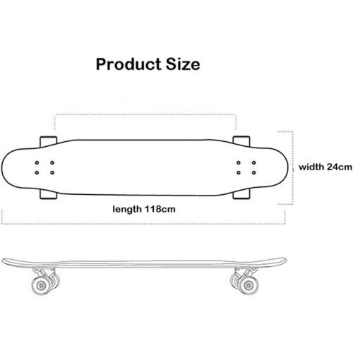  LDGGG Skateboards Complete Skateboard 46-inch Long Skateboard Professional Men and Women Adult Four-Wheel Dance Board Uh1138