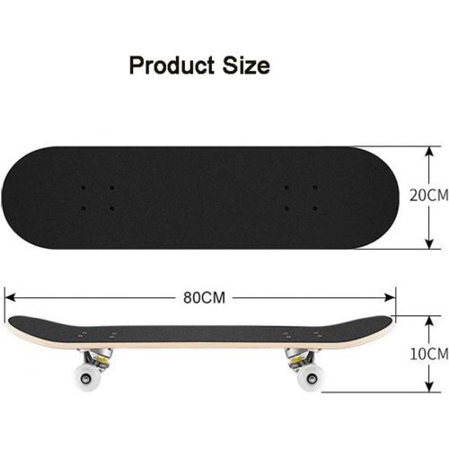  LDGGG Skateboards Complete Skateboard 31.4 Inches Cruiser Skateboard Beginner Boys and Girls Maple Wood Skateboard, Dark Kakashi