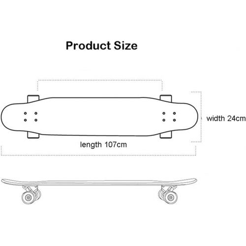  LDGGG Skateboards Complete Skateboards Freestyle 42-inch Vertical Longboard Skateboard Cruiser (Painted 26)