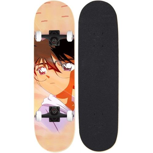  LDGGG Skateboards Complete Skateboard 31.4 Inch Maple Wood Skateboard, Beginner Children Skateboard Boy Girl Brush Street Scooter(Conan Series 28)