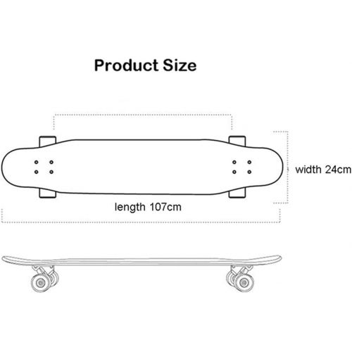  LDGGG Skateboards Complete Skateboard 42-inch Vertical Longboard Skateboard Cruiser (Anime One Piece 20)