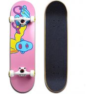 LDGGG Skateboards Complete Skateboard 31 Inch Cruiser Skateboard Beginner Boys and Girls Maple Wood Skateboard (Pink)
