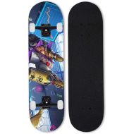 LDGGG Skateboards Complete Skateboard 31-inch Beginner Skateboard for Kids and Adults (Kings Club 28)