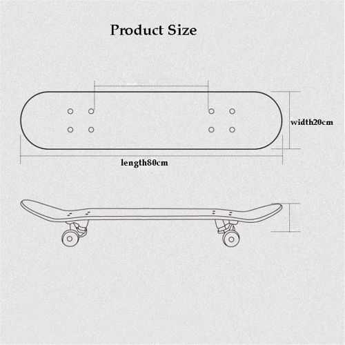  LDGGG Skateboards Beginner Skateboarding Complete Skateboard Adult Skateboard 31 Inches Gray Deer Head