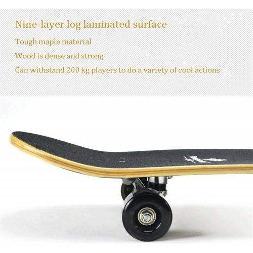  LDGGG Skateboards Complete Skateboard 31 Inches Four-Wheel Skateboard Children Adult Professional Shortboard Maple Wood Professional Skateboard (Letters)