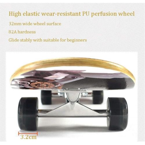  LDGGG Skateboards Complete Skateboard 31 Inches Four-Wheel Skateboard Children Adult Professional Shortboard Maple Wood Professional Skateboard (Letters)