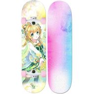 LDGGG Skateboards 31 Inch Full Skateboard Professional Four-Wheel Skateboard, Constellation Skateboard Libra