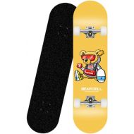 LDGGG Skateboards for Beginners & Pro, 31x8 Complete Skateboards 7 Layers Double Kick Concave Standard Skate Board Nh 1938