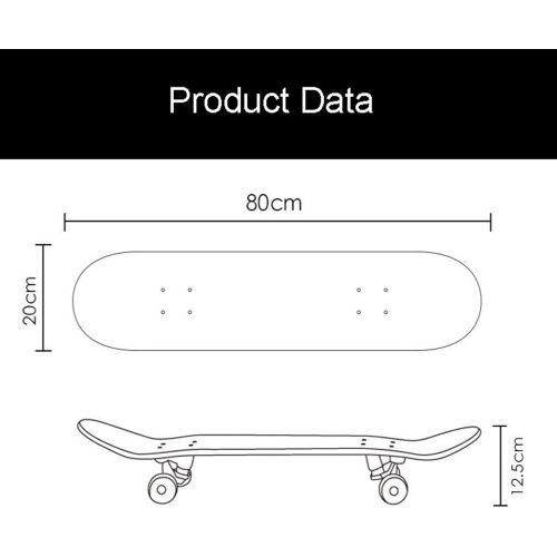  LDGGG Skateboards for Beginners & Pro, 31x8 Complete Skateboards 7 Layers Double Kick Concave Standard Skate Board Nh 1938