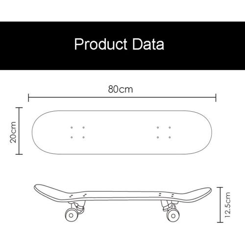  LDGGG Skateboards for Beginners & Pro, 31x8 Complete Skateboards 7 Layers Double Kick Concave Standard Skate Board Professional 03
