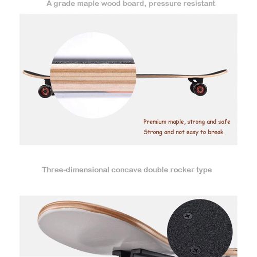  LDGGG Skateboards Complete Skateboard 46-inch Vertical Longboard Skateboard Cruiser, Trend Style
