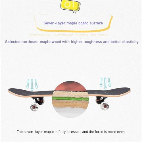  LDGGG Skateboards 31 Inch Skateboard Childrens Skateboard Beginner Complete Skateboard Short Hair Prince 5