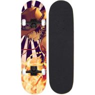 LDGGG Skateboards Complete Skateboard 31.4 Inches, Maple One Piece Series Skateboard, Boys Girls Youth Children Skateboard, Fire Punch