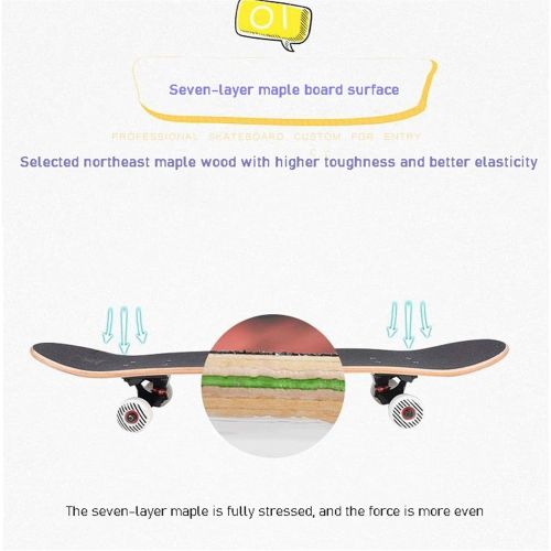  LDGGG Skateboards Complete Skateboard 31.4 Inches, Maple One Piece Series Skateboard, Boys Girls Youth Children Skateboard, Fire Punch