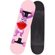 LDGGG Skateboards 31 X 8 Complete Skateboard 7 Layer Maple Wood Double Kick Skateboards for Adults and Childrens Tricks Skateboard (Katie 9)