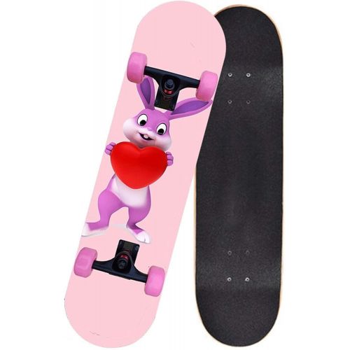  LDGGG Skateboards 31 X 8 Complete Skateboard 7 Layer Maple Wood Double Kick Skateboards for Adults and Childrens Tricks Skateboard (Katie 9)